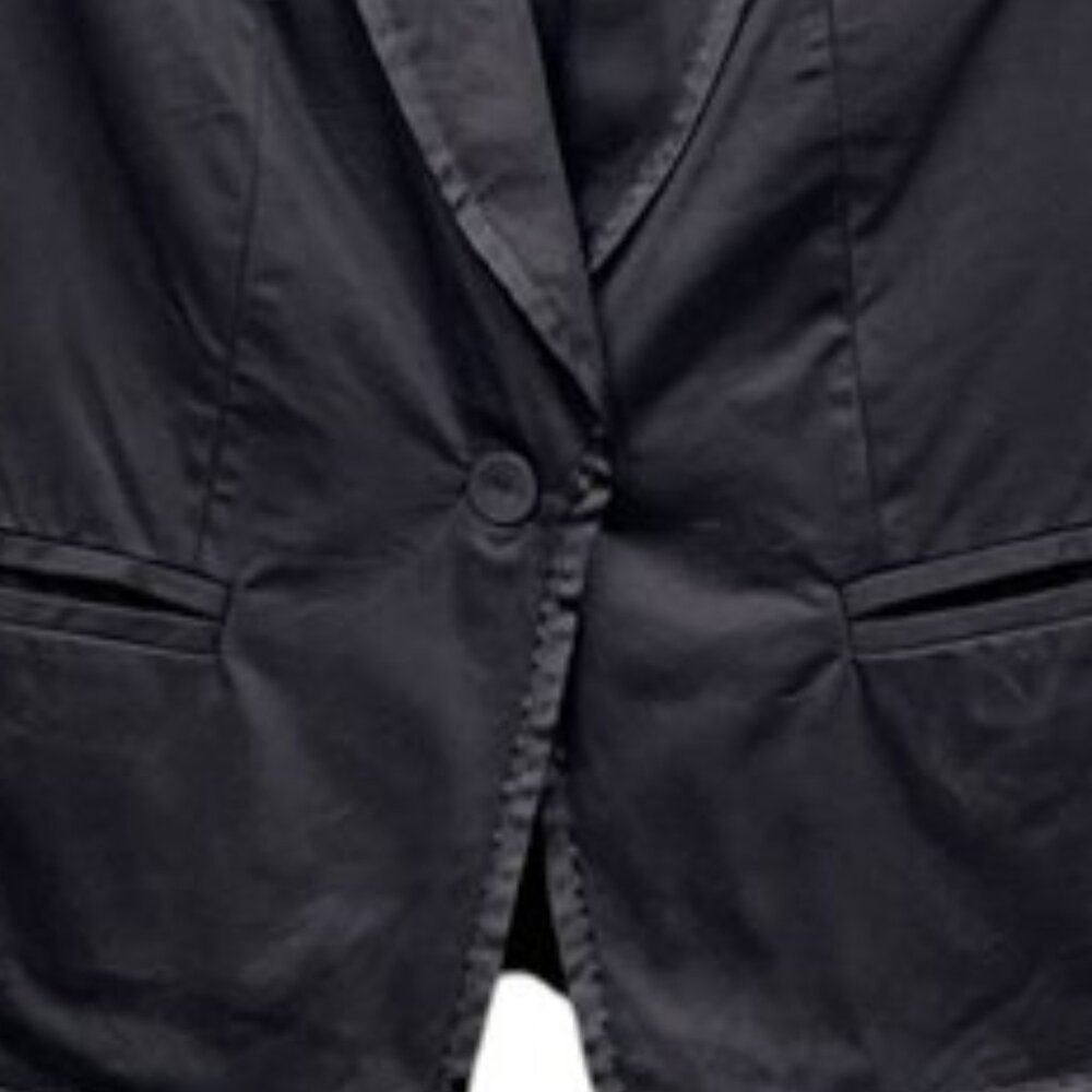 CALVIN KLEIN Women's EUC One-Button Lined‎ Black Blazer | Size 6 - Picture 4 of 11